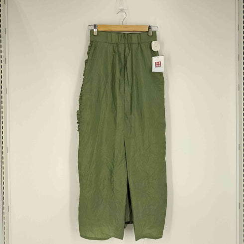 eenie GATHERED DESIGN SKIRT ギャザー ナイロン スカート レディース FREE