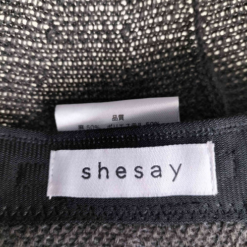 shesay リネン鹿の子編みベレー レディース