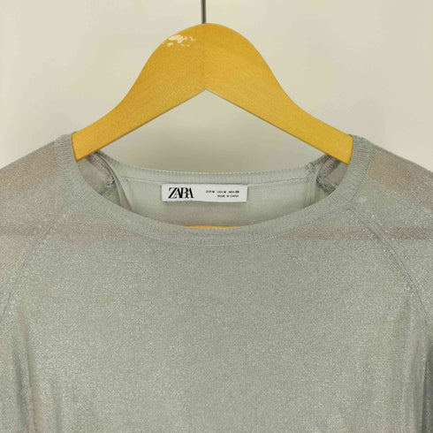 ザラ ZARA フォイルディテール セーター ラメ カットソー レディース import:M