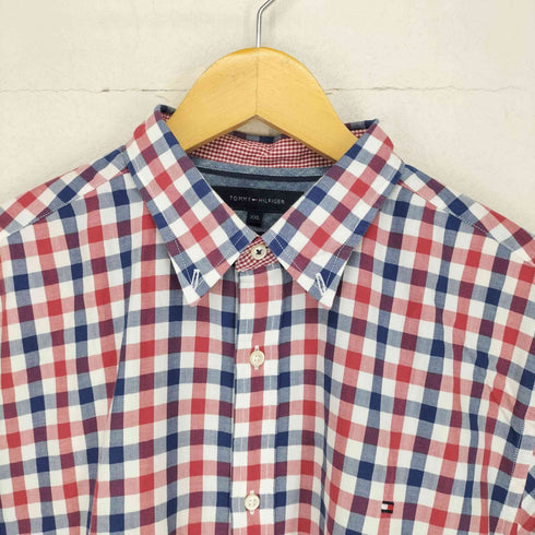 トミーヒルフィガー TOMMY HILFIGER VINTAGE FIT 刺繍ロゴ ボタンダウン チェックシャツ メンズ XXL