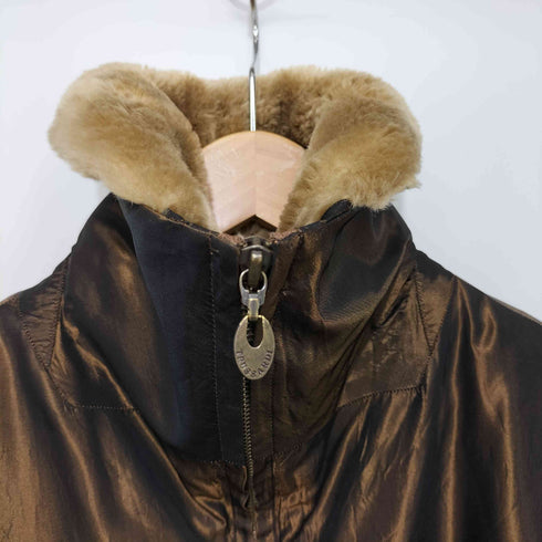 トラサルディ TRUSSARDI 裏地キルティング ボア フルジップ ショートコート レディース JPN:42