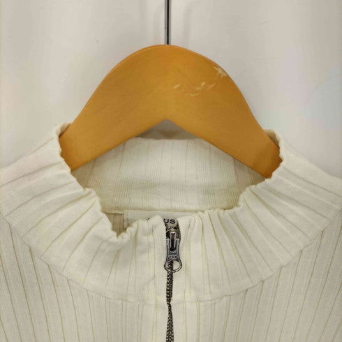 マウジー moussy STAND NECK ZIP UP RIB ニット レディース FREE