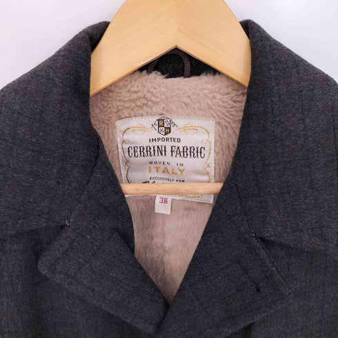 ロバートホール Robert Hall 50s イタリア製 GERRINI FABRIC シャドーチェック 裏ボア チェスター ハーフコート メンズ 38