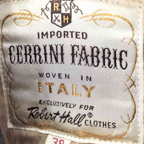 ロバートホール Robert Hall 50s イタリア製 GERRINI FABRIC シャドーチェック 裏ボア チェスター ハーフコート メンズ 38