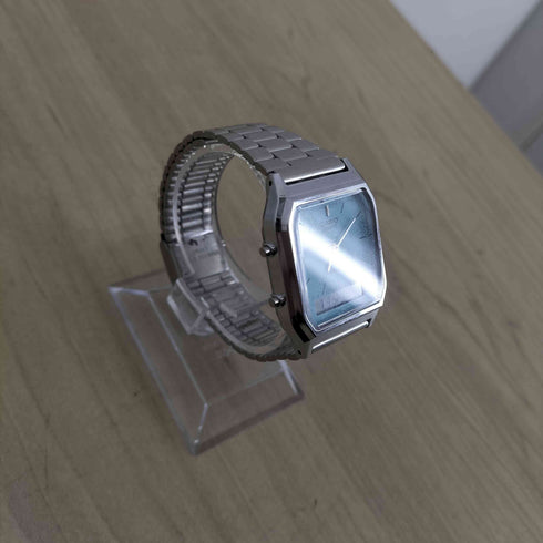 カシオ CASIO アナデジ レクタンギュラー ブルーダイヤル ティファニーブルー メンズ