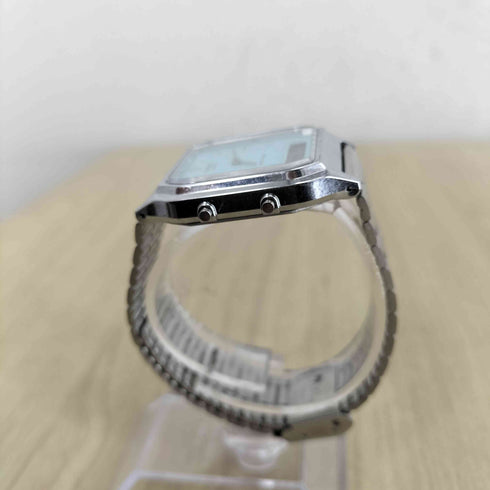 カシオ CASIO アナデジ レクタンギュラー ブルーダイヤル ティファニーブルー メンズ