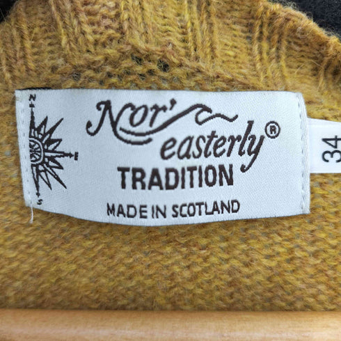NOR'EASTERLY MADE IN SCOTLAND ウッドボタン メランジウール ノーカラーカーディガン レディース UK:34
