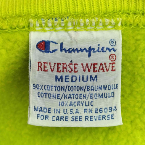 チャンピオン Champion 90s USA製 REVERSE WEAVE 刺繍タグ 目あり クルーネックスウェット メンズ import:M