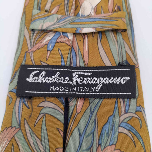 サルヴァトーレフェラガモ Salvatore Ferragamo 総柄 総シルク ネクタイ メンズ