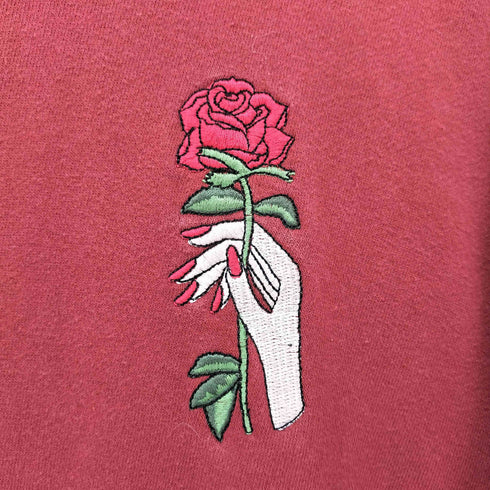 レジェンダ LEGENDA 薔薇刺繍 クルーネック スウェット トレーナー メンズ