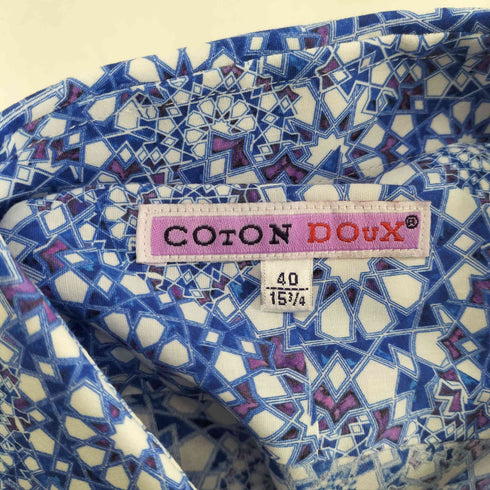 COTON DOUX 総柄 ドレスシャツ メンズ 40
