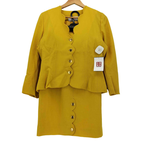 ハナエモリ HANAE MORI フランス製 ウール セットアップ ジャケット スカート レディース 40