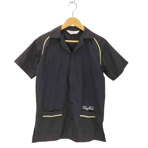 70s フロントチェーンステッチ ボウリングシャツ メンズ