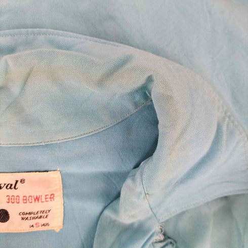 50s-60s Truval 300 BOWLERチェーンステッチ ボーダー切替 ボーリングシャツ メンズ JPN:S