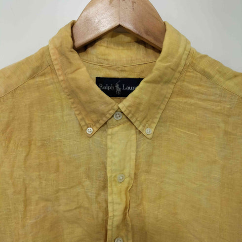 ラルフローレン RALPH LAUREN 90-00s CLASSIC FIT リネン シルク混 タイダイ S/Sシャツ メンズ import:XL