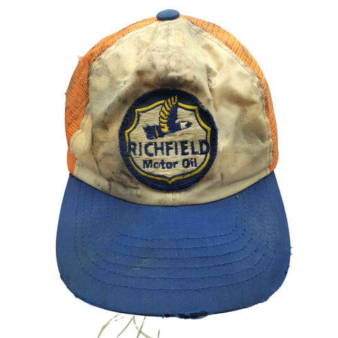 THE WESTMAC CORP RICHFIELD MOTOR OIL ダメージ加工 メッシュ スナップバック キャップ メンズ ONE SIZE