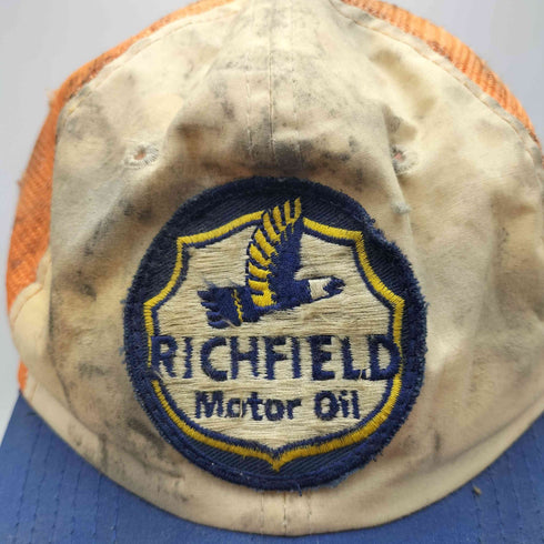 THE WESTMAC CORP RICHFIELD MOTOR OIL ダメージ加工 メッシュ スナップバック キャップ メンズ ONE SIZE