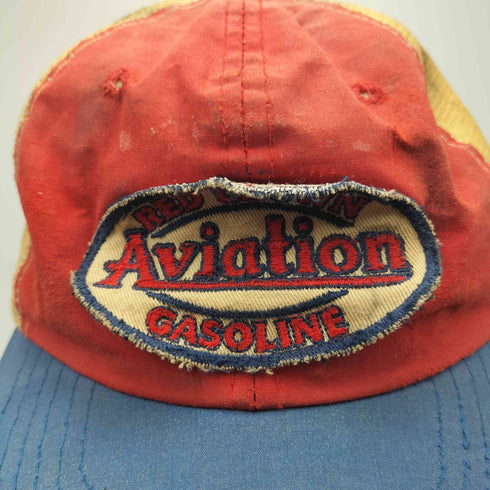 THE WESTMAC CORP RED CROWN AVIATION GASOLINE ダメージ加工 メッシュ スナップバック キャップ メンズ ONE SIZE