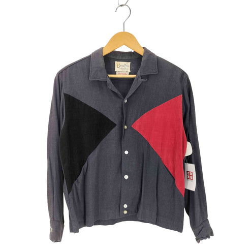 60s-70s BERMA PRIDE by BUD BERMA USA製 切替 オープンカラーシャツ メンズ JPN:M