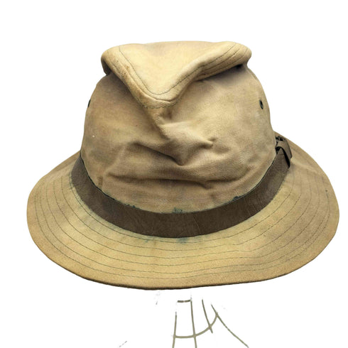 USA製 CAPAS Headwear N.Y. レザーベルト テープ コットン 中折れ ハット メンズ LARGE
