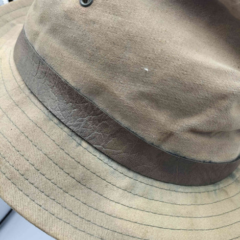 USA製 CAPAS Headwear N.Y. レザーベルト テープ コットン 中折れ ハット メンズ LARGE