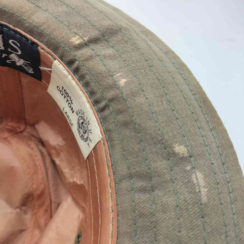 USA製 CAPAS Headwear N.Y. レザーベルト テープ コットン 中折れ ハット メンズ LARGE