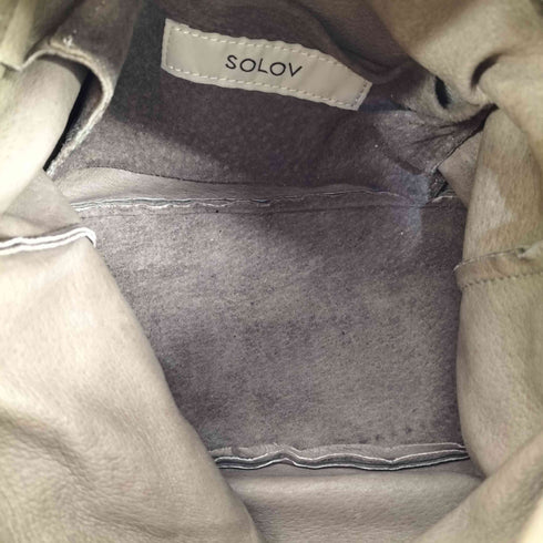 ソロヴ SOLOV ヌバック 巾着 ハンドバッグ レディース