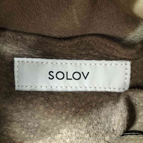 ソロヴ SOLOV ヌバック 巾着 ハンドバッグ レディース