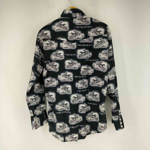 ラングラー Wrangler 馬総柄 L/S ウェスタンシャツ メンズ