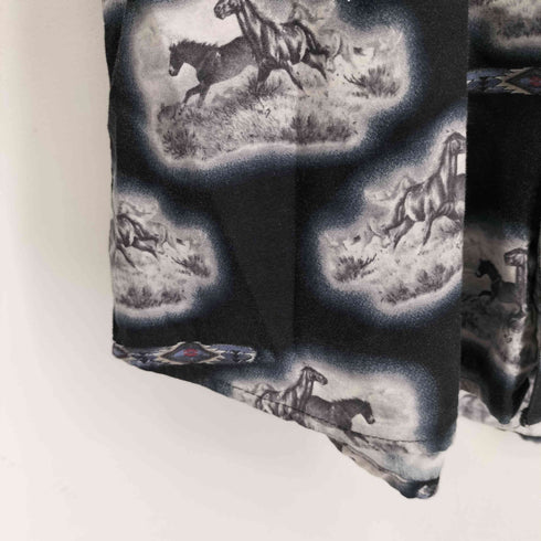 ラングラー Wrangler 馬総柄 L/S ウェスタンシャツ メンズ