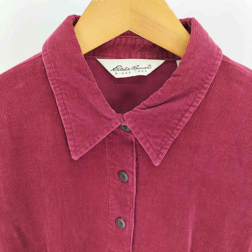 エディーバウアー Eddie Bauer 90S 白タグ 細畝 コーデュロイ L/S シャツ ワンピース レディース 8
