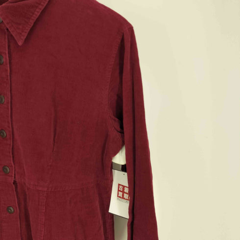 エディーバウアー Eddie Bauer 90S 白タグ 細畝 コーデュロイ L/S シャツ ワンピース レディース 8