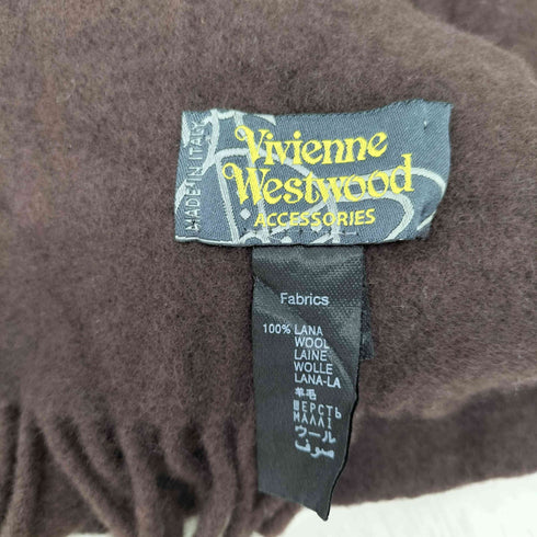 ヴィヴィアンウエストウッドアクセサリー Vivienne Westwood Accessories ウール100% ロゴ刺繍マフラー レディース