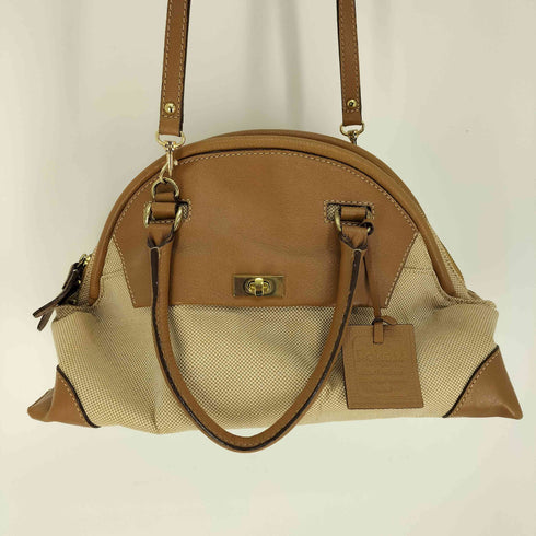 ポティオール potior ロゴ 型押し ストラップ レザー 切替 2WAY ショルダーバッグ ハンドバッグ レディース