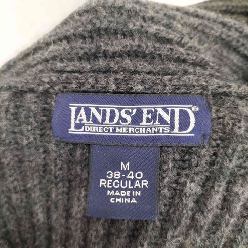 ランズエンド LANDS END クルミボタン エルボーパッチショールカラーカーディガン メンズ import:M