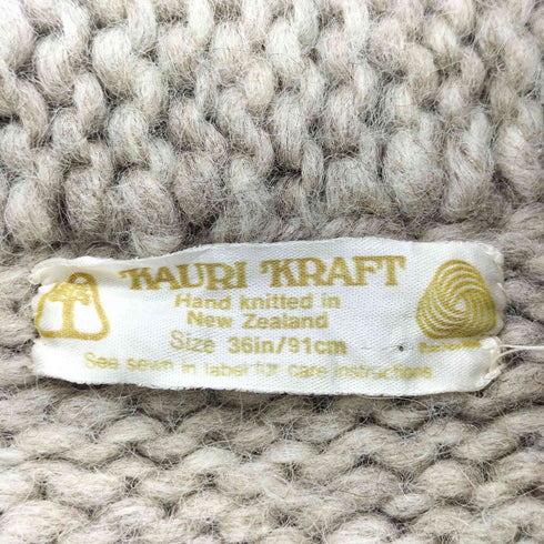 KAURI KRAFT ニュージーランド製 ウール ジップアップ カウチンニット メンズ 36in/91cm