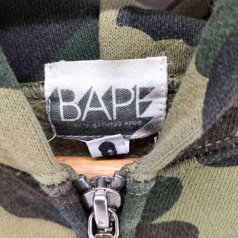 ベイプ BAPE サルカモ総柄 ノースリーブジップパーカー メンズ JPN:M