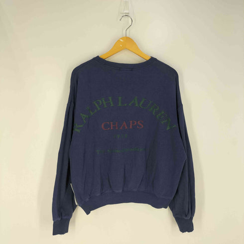 チャップスラルフローレン CHAPS RALPH LAUREN エンブレム刺繍 バックロゴプリント クルーネック スウェット トレーナー レディース import:L
