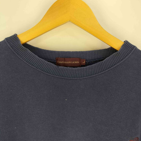 チャップスラルフローレン CHAPS RALPH LAUREN エンブレム刺繍 バックロゴプリント クルーネック スウェット トレーナー レディース import:L