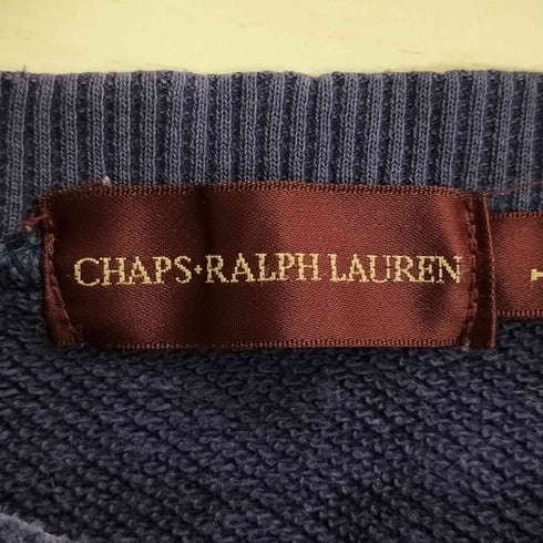 チャップスラルフローレン CHAPS RALPH LAUREN エンブレム刺繍 バックロゴプリント クルーネック スウェット トレーナー レディース import:L