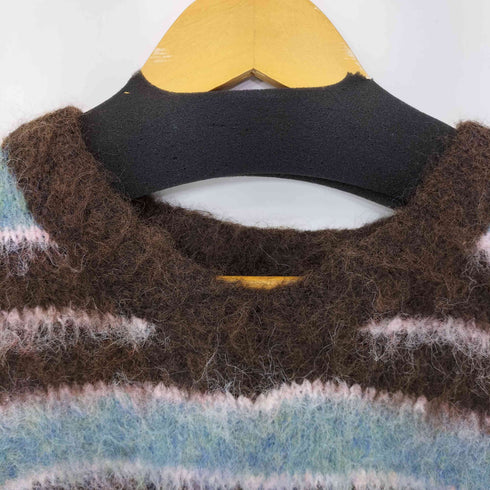 Camphor wood wool mix shaggy v neck border sweater メンズ JPN:M