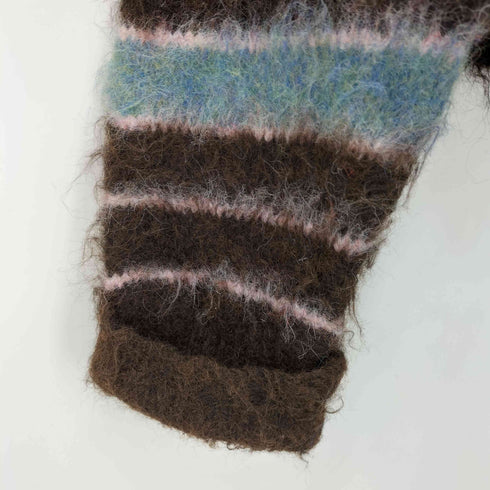 Camphor wood wool mix shaggy v neck border sweater メンズ JPN:M