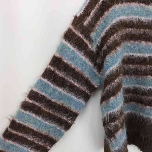 Camphor wood wool mix shaggy v neck border sweater メンズ JPN:M