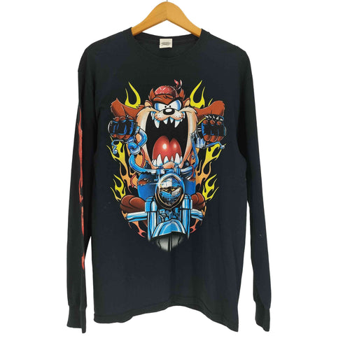 FRUIT OF THE LOOM ボディ HD Cotton フロント キャラクター プリント アーム ファイヤーパターン L/S Tシャツ メンズ import:M
