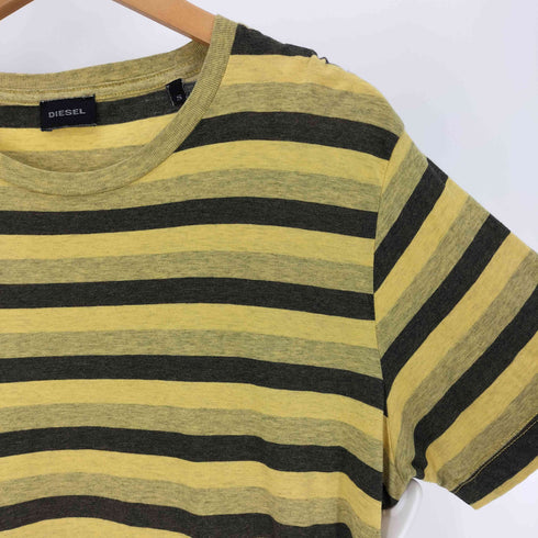 ディーゼル DIESEL ボーダー コットン ポリ クルーネック カットソー Y2K メンズ import:S