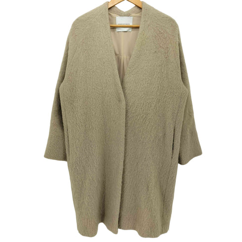 アダムエロペ Adam et Rope モヘア混 ノーカラーコート レディース F