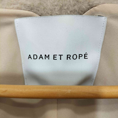 アダムエロペ Adam et Rope モヘア混 ノーカラーコート レディース F