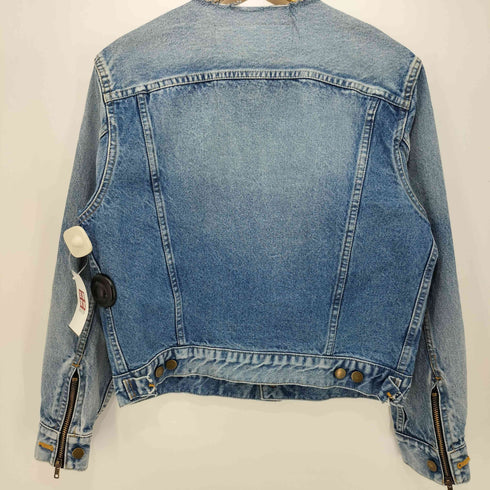 アンスクリア INSCRIRE Denim Riders Jacket ノーカラーデニムライダースジャケット レディース JPN:38