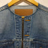 アンスクリア INSCRIRE Denim Riders Jacket ノーカラーデニムライダースジャケット レディース JPN:38