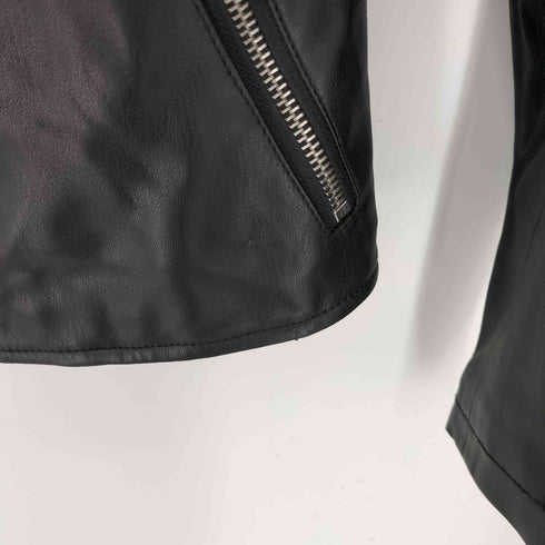 ザラ ZARA ノーカラー ペプラム ライダースジャケット レディース